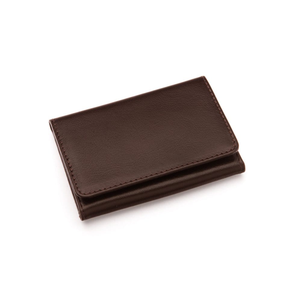 Tri-Fold Travel Card Holder, Brown Cream | Travel Wallets | SageBrown