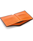 3/4 height leather wallet 14 CC, brown with orange, inside