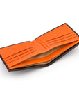 RFID wallet, brown with orange, inside