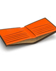 Soft leather wallet with RFID blocking, brown with orange, inside