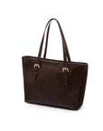 Women's leather 13" laptop workbag, brown saffiano