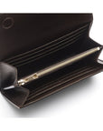 Brown Woven Leather Concertina Tall Purse
