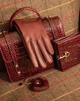 Mini top handle Harmony music bag, burgundy croc, lifestyle