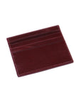Flat leather 8 credit card wallet, burgundy, front