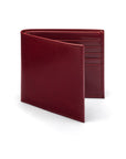 Men's leather billfold wallet, burgundy, front