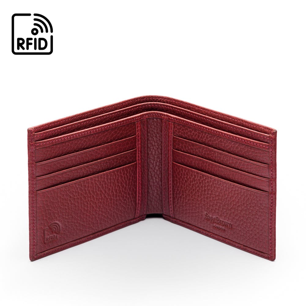 RFID Leather Wallet With CC Burgundy