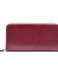 Tall leather zip around accordion purse, burgundy croc