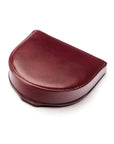 Leather horseshoe coin purse, burgundy, front