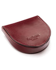 Leather horseshoe coin purse, burgundy, back