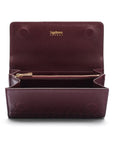 Burgundy Woven Leather Concertina Tall Purse