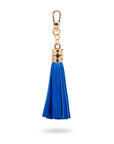 Decorative leather tassel, cobalt 2