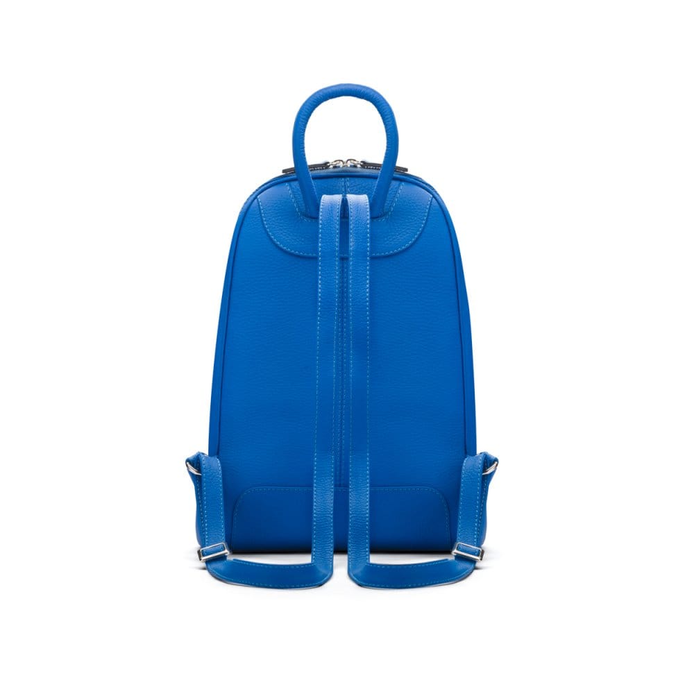 Ladies leather backpack, cobalt, back