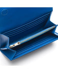 Cobalt Woven Leather Concertina Tall Purse