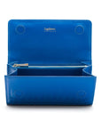 Cobalt Woven Leather Concertina Tall Purse