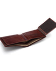 Leather coin wallet, dark tan, interior