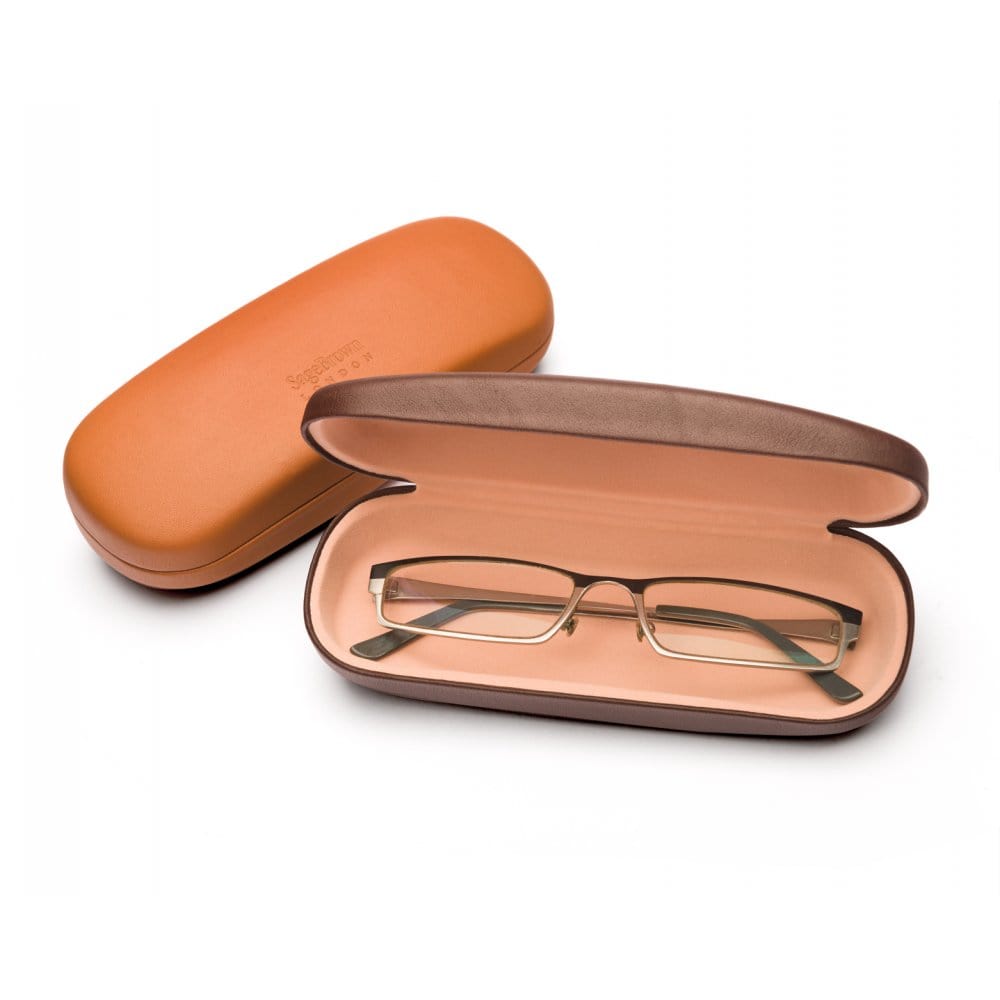 Hard rounded leather glasses cases