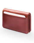 Leather bifold card wallet, dark tan, back