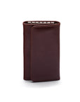 Key wallet with detachable key fob, dark tan, front