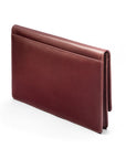 Small leather A4 portfolio case, dark tan, back