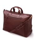 Leather holdall, dark tan, side
