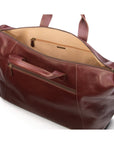 Leather holdall, dark tan, inside