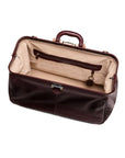 Leather Gladstone holdall, dark tan, inside