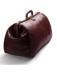 Leather Gladstone holdall, dark tan, side
