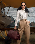 Gladstone bag in leather, dark tan, lifetstyle