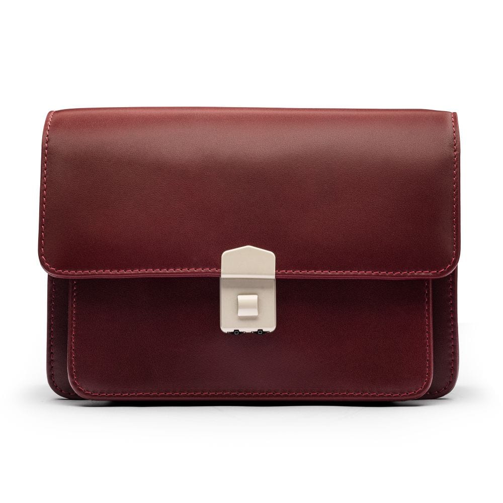 Dark Tan Men's Leather A5 Expandable Clutch Bag