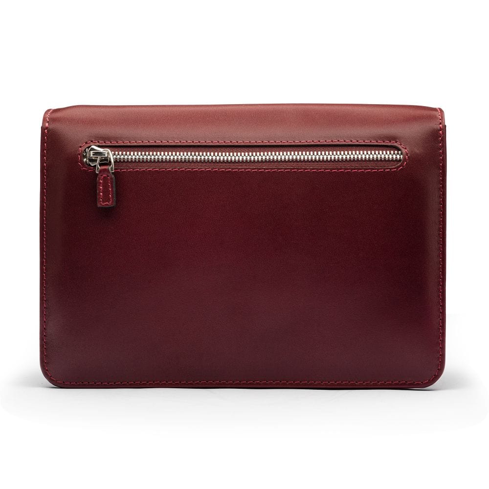 Dark Tan Men's Leather A5 Expandable Clutch Bag