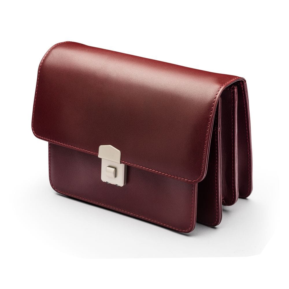 Dark Tan Men's Leather A5 Expandable Clutch Bag