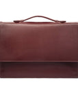 Small leather briefcase, dark tan, front