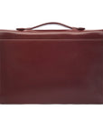 Small leather briefcase, dark tan, back