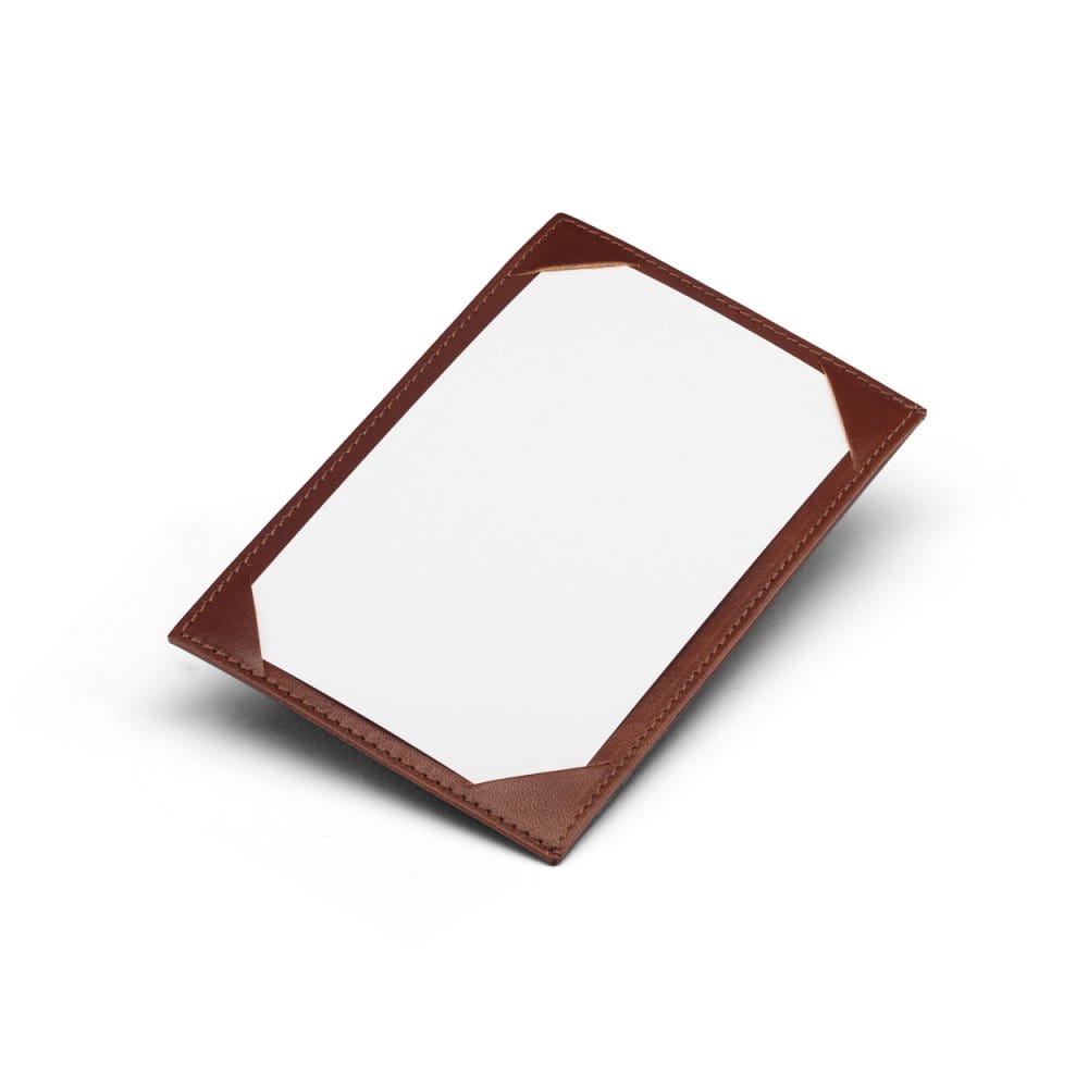 Dark Tan Slim Flat Leather Pocket Jotter Card Wallet