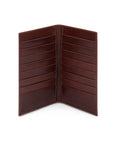 Tall leather suit wallet 16 CC, dark tan, inside
