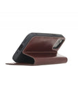 Dark Tan With Green Leather iPhone 12 Mini Wallet Case