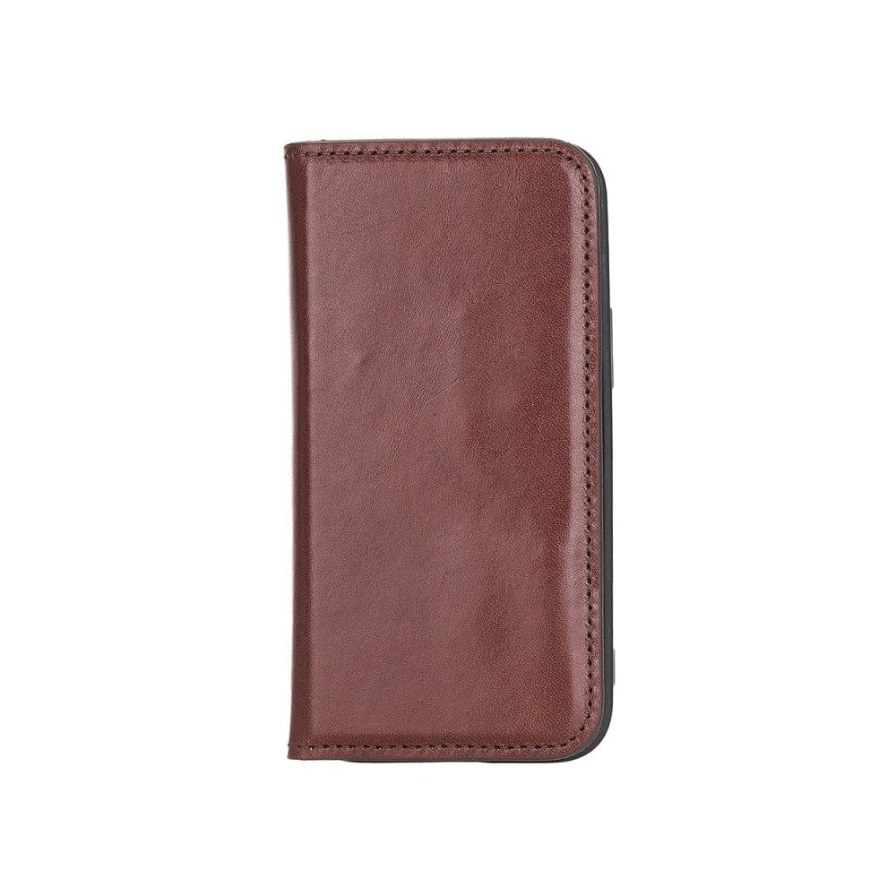 Dark Tan With Green Leather iPhone 12 Mini Wallet Case