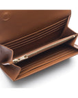 Dark Tan Woven leather Concertina Tall Purse