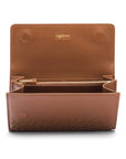 Dark Tan Woven leather Concertina Tall Purse