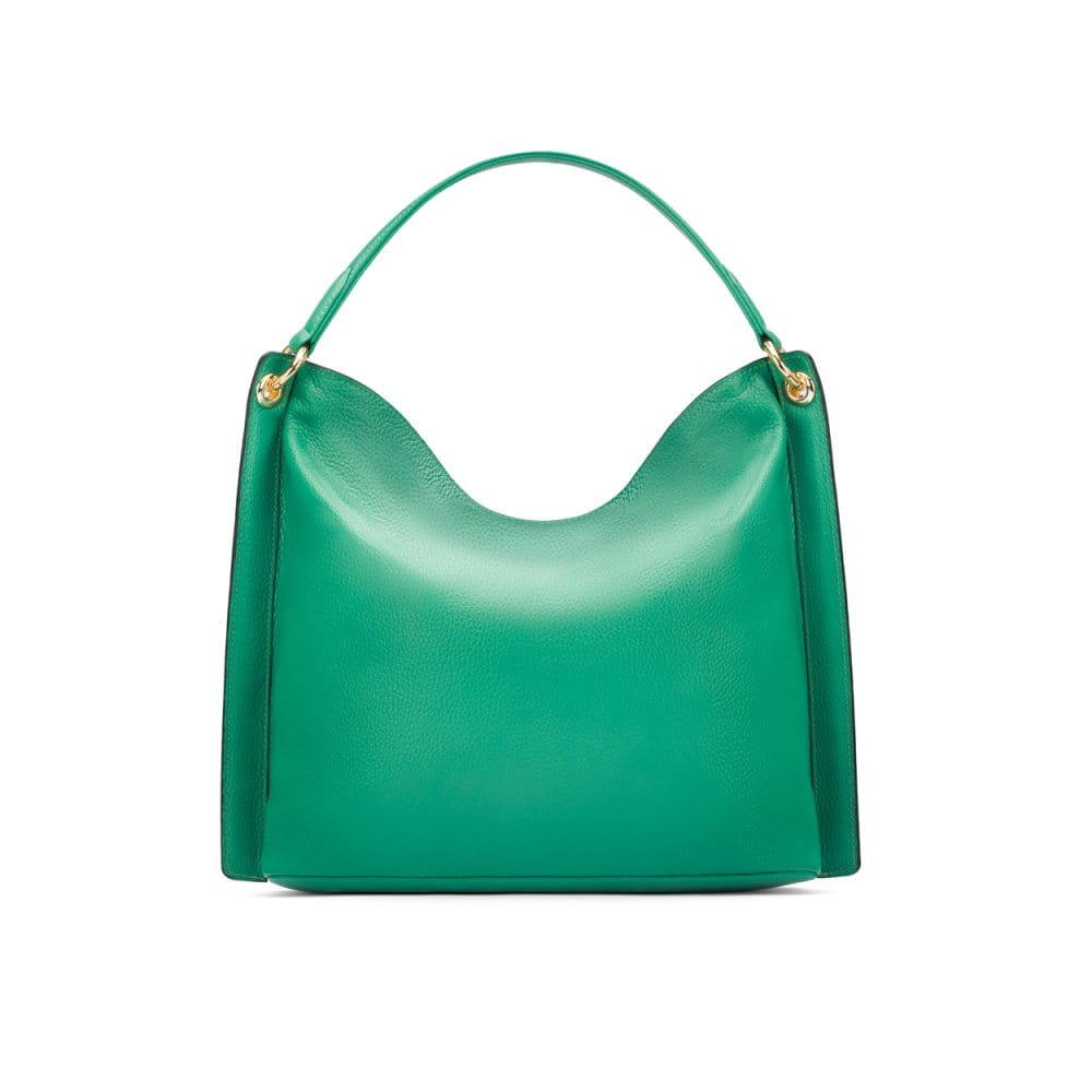 Carol Ann slouchy leather shoulder bag, emerald green, back