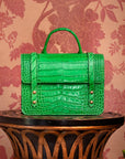 Mini top handle Harmony music bag, emerald croc, lifestyle