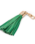 Decorative leather tassel, emerald green