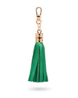 Decorative leather tassel, emerald green 2