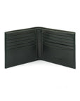Men's bridle hide wallet, green, open view