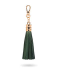 Decorative leather tassel, green 2