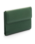 Women's leather purse with 6 cards and coins, green, coin purse