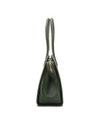 Ladies' leather 15" laptop handbag, green, side