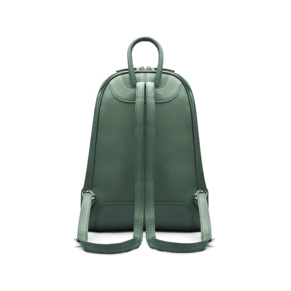 Ladies leather backpack, green, back