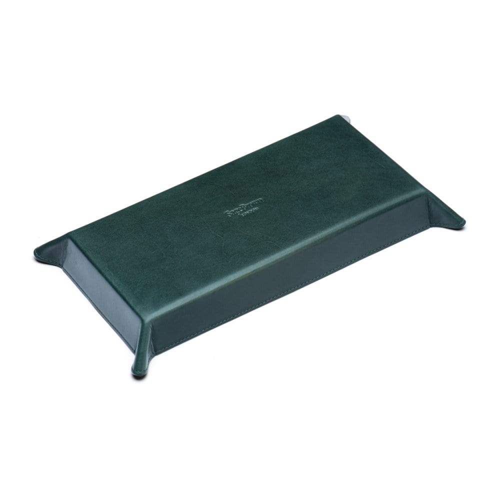 Rectangular valet tray, green with black, base