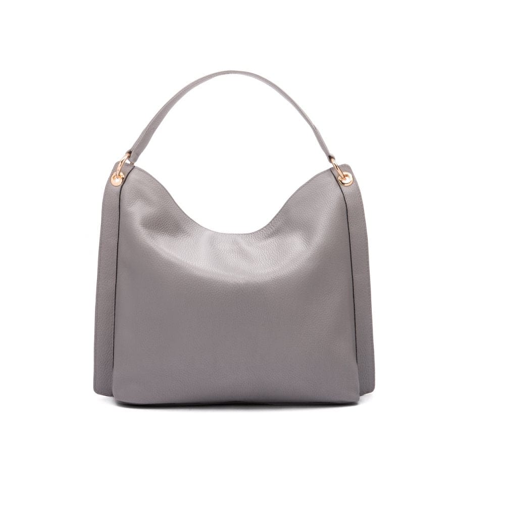 Carol Ann slouchy leather shoulder bag, grey, back